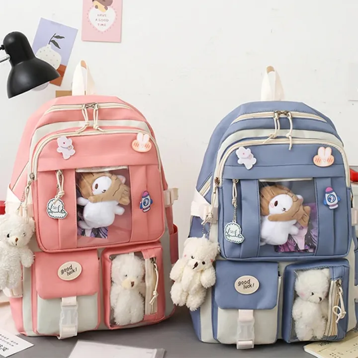 5%20Pcs%20Set%20Kawaii%20Girls%20Backpack%20For%20Student%20School%20Bag%20Teenager%20Girls%20Schoolbag%20Book%20Bags%20Pencil%20Case%20Women%20Travel%20Backpack%20Tote%20-%20Image%204
