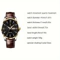 POEDAGAR Men's Business Leisure Quartz Watch Luminous Waterproof Fashion Analog Calendar Wrist Watch.
