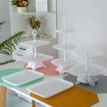 Dessert Table Cake Display Stand Plastic Birthday Arrangement Multi-Layer Dim Sum Rack Swing Plate Cold Meal Tea Break Small Cake Tray. 