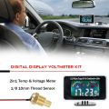 Vehicle mounted LCD digital display water temperature gauge, thermometer, voltmeter, 2in1. 