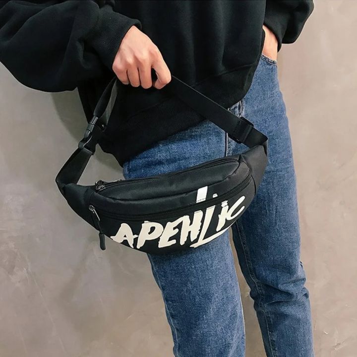 【3C VictoryEagle】Fashion Waist Packs Belt Travel Letter Printed Bags Purse Chest Pouch Pack Style for Women Men
