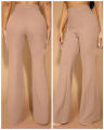 Women Flare Pants, Classic Mid Waist Solid Color Stretchy jorjet Bottom Pants..