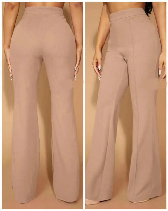 Women%20Flare%20Pants,%20Classic%20Mid%20Waist%20Solid%20Color%20Stretchy%20jorjet%20Bottom%20Pants.%20-%20Image%207