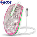 Diamond Wired Gaming Mouse 1600 DPI Colorful Backlight Optical USB Computer Mouse Gamer Mice Women Girl Pink Mice for PC Laptop. 