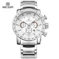 MEGIR Hot Brand Quartz Watches For Men Man's Business White Wristwatch Fashion Three-Eyes Waterproof Luminous Watch For Male. 
