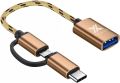 OTG 2 in 1 USB Cable Adapter Micro USB Type C To USB Converter Multi Device Support. 