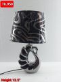 Ceramic Table Lamp With Silk Shade.