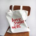 Ladies Handbags Girl Power Quotes Canvas Tote Bag Shopping Travel Women Eco Reusable Shoulder Shopper Bags High Capacity.
