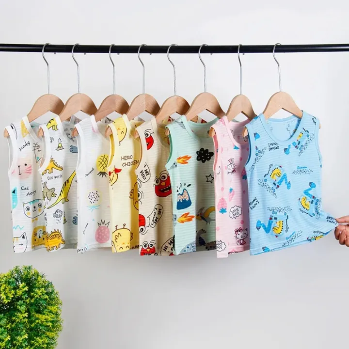 Children%20Summer%20Tops%20Sleeveless%20Vest%20Cartoon%20Breathable%20100%25%20Cotton%20Clothes%20for%20Boys%20Girls%20Kids%20Tee%20T-shirt%20Clothing90-150cm%20New%20-%20Image%202