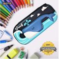 Qitong BLAC WHIKEBig Capacity 3D Pencil Pen Case Pencil Box Office College School Large Storage High Capacity Bag Pouch Holder Box OrganizerAE. 