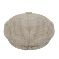 Fashion Outdoor Linen Beret Hat Men's Classic Retro Casual Octagonal Cap.