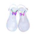 Summer Simple Butterfly Diamond Jelly Slippers Women's Shoes PVC Women's Flat Outdoor Casual Beach Transparent Crystal Sandals. 