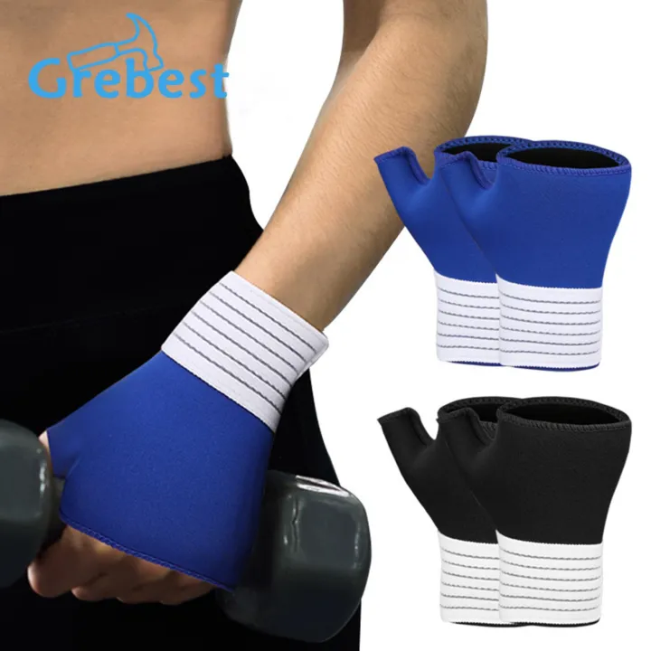 Palm Brace for Wrist Support Adjustable Neoprene Wrist Support Sleeves for Pain Relief Sports Palm Brace with Straps Ideal for Carpal Tunnel Men Women Water-absorbent Palm Brace