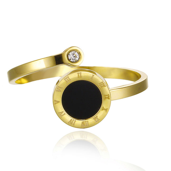 %5B%20New%20%5D%20Japanese%20and%20Korean%20Simple%20Rhinestone%20Black%20round%20Personalized%20Ring%20Female%20Boutique%20Titanium%20Steel%20Fashion%20Design%20Light%20Luxury%20All-Match%20Earrings%20-%20Image%205