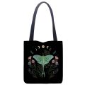 Chinese Style Printing Line Bag Bright Colors Butterfly And Moon Women's Handbag Art Forest Red Mushroom Pattern Tote Bag.
