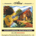 Alice ac106 ক্লাসিকাল গিটার স্ট্রিং সেট, ক্লিয়ার নাইলন প্লেইন স্ট্রিং, সিলভার প্লেটেড কপার অ্যালো উইন্ডিং - guitar accessories. 