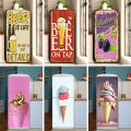 Ice Cream Printed Refrigerator Door Mural Stickers Wateproof PVC Customized Door Wallpaper Fridge Cabinet Wall Art Sticker. 
