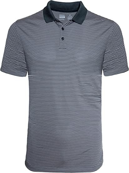Three Sixty Six Dry Fit Golf Shirts - Short Sleeve Mens Stripe Polo Shirt Lightweight and Breathable Gym Sportswear Fitness