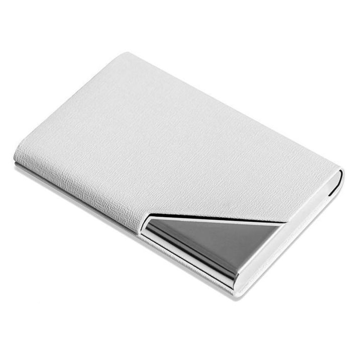 Business Name Card Holder PU Leather & Stainless Steel Multi Card Case Holder Wallet card ID Case For Men & Women