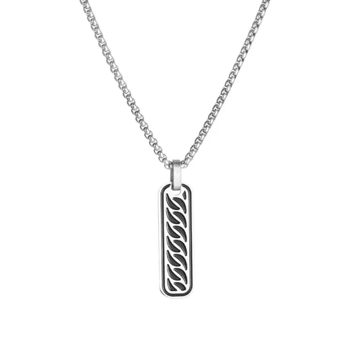 New%20Men's%20Bar%20Necklace%20Black%20Pendant%20with%20Stainless%20Steel%20Box%20Chain%20Elegant%20Simple%20%20Chain%20for%20Men%20-%20Image%202