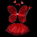4Pcs/set Fairy Princess Kids Baby Girl Photo Costume Butterfly Wing Wand Headband Tutu Skirt Costume Clothes Set.