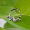 Right Grand ASTM F136 Titanium Septum Clicker Snake Hinged Segment Ring 16G Daith Cartilage Tragus Rook Ear Piercing Jewelry. 
