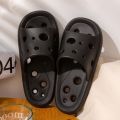 Bathroom Shower Slippers Hollow Out Women Cheese Slides Summer EVA Shoes Soft Anti Slip Flip Flops Indoor Sandals.