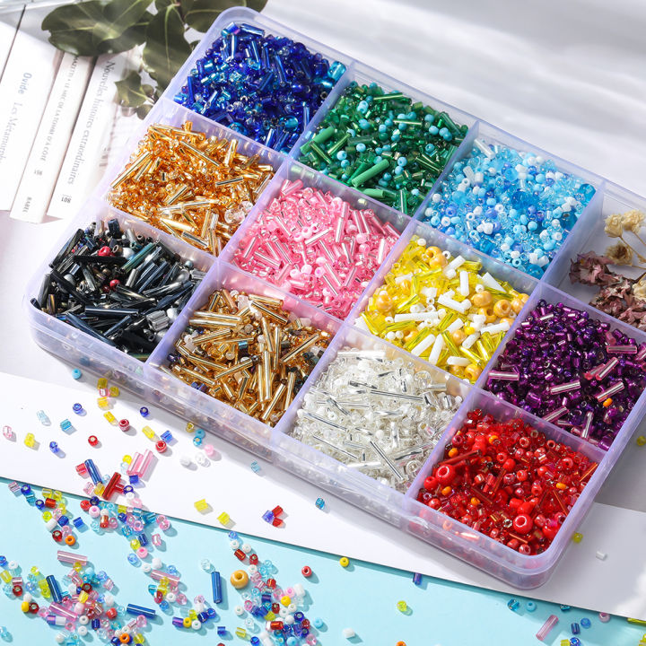 10g/Bag Glass Beads Loose Bead Handmake Earring Ring Mixed Seed Beads Mixcolor Round Strip For DIY Jewelry Making Accessories