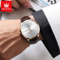 OLEVS Watch For Man Original Waterproof 2024 Fashion Elegance High Quality Calendar Luminous Leather Watch Band Quartz Watch 2935. 