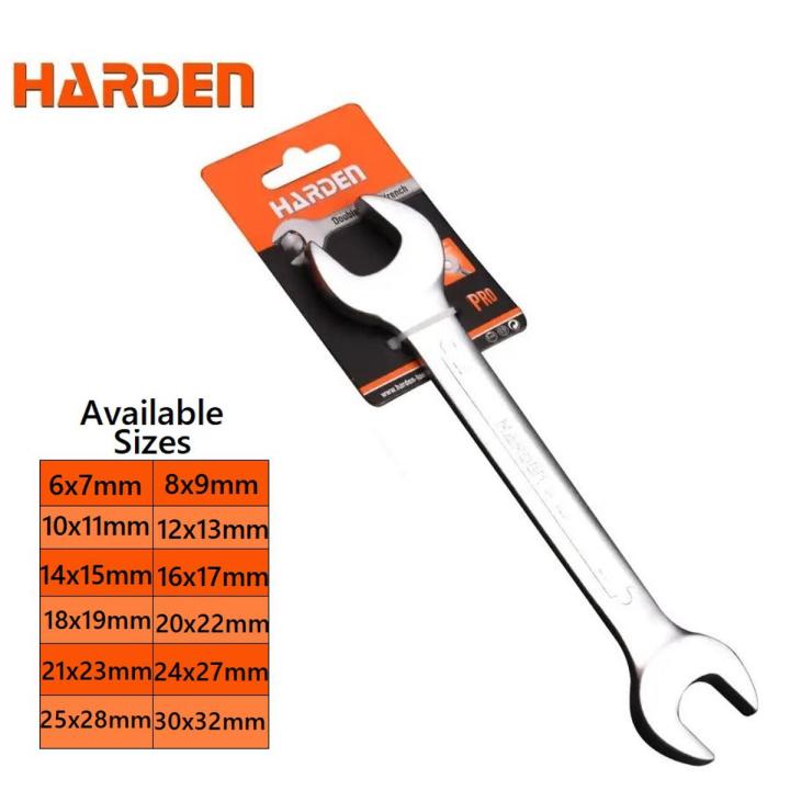 Harden 01 pc Double Open End Spanner Wrench Dulley Spanner ( Size : 6x7mm - 30x32mm (Selectable))