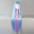 Anime No Game No Life Shiro 110cm Long Multi-color Ponytail Heat Resistant Cosplay Costume Wig +Wig Cap.