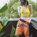 Kobe James Same Style Basketball Shorts Los Angeles Lakers BlueLos esVintage EmbroideryINSShorts. 