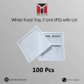 MAIS Reuseble Food Grade Plastic Tray White 3 Units - 100 pcs For Lunch Box Parcel. 