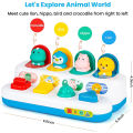 Baby Toys 6 to 12 Months Pop Up Animals Cause and Effect Toy Switch Box Baby Montessori Early Learning Development Sensory Toy SnowWhite. 