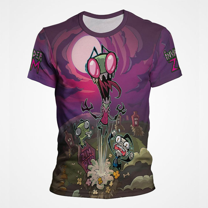Invader%20Zim%20Funny%20T%20Shirts%203D%20Pattern%20Print%20Anime%20Casual%20bBoy%20Girl%20T-shirt%20Summer%20Fashion%20Cool%20Short-sleeved%20Tops%20Clothing%20-%20Image%202