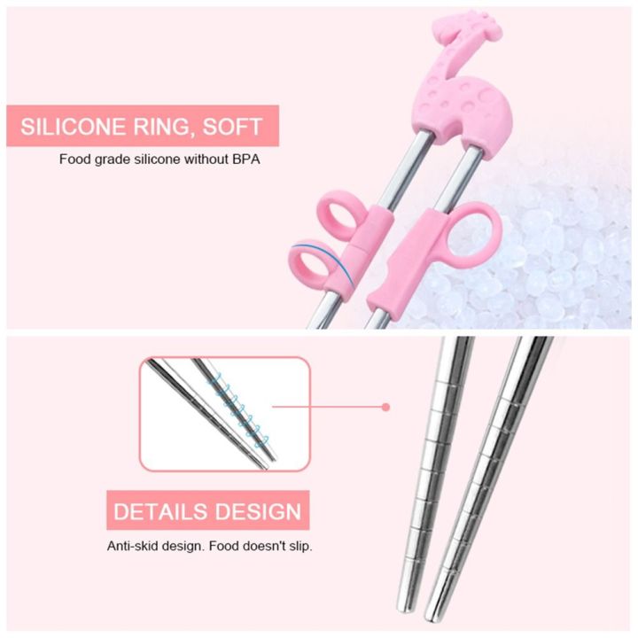XINYANG941727%20Cartoon%20Stainless%20Steel%20For%20Kids%20Food%20Sticks%20Chopsticks%20Training%20Chopsticks%20Learning%20Chop%20Sticks%20Children%20Tableware%20Set%20-%20Image%209