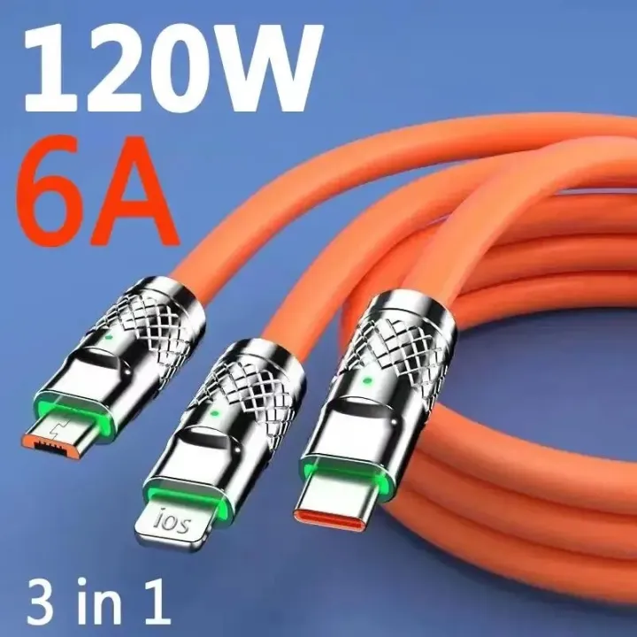 Shapla%20Original%20Zinc%20Alloy%203%20In%201%20120W%206A%20Super%20Fast%20Charging%20Cable%20Liquid%20Silicone%20Fast%20Charging%20Data%20Cable%20For%20Micro%20USB%20Type-C%20Iphone%20With%20Indication%20Light%20-%20Image%203