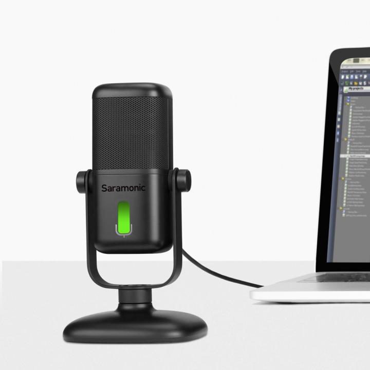 Saramonic%20SR-MV2000%20Large%20Diaphragm%20Professional%20USB%20Studio%20Microphone%20with%20Magnetic%20Tabletop%20Stand,%20Headphone%20Out%20and%20Multi-Color%20LED%20for%20Computers%20and%20Mobile%20Devices%20(SR-MV2000)%20-%20Image%204