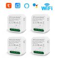 4pcs Tuya WIFI Intelligent Curtain Module Switch Mobilephone Remote APP Control Compatible with Alexa and Google Assistant for Voice Control-white. 