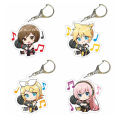 Cartoon Anime Hatsune Miku Keychain Acrylic Cute Key Ring Purse Bag Backpack Car Key Charm Earbud Case Accessory Gift. 