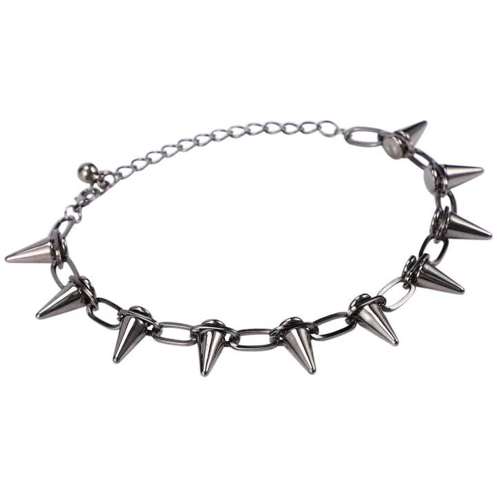 2X%20Metal%20Spikes%20Studs%20Rivets%20Punk%20Goth%20Necklace%20Choker%20Collar%20-%20Image%205