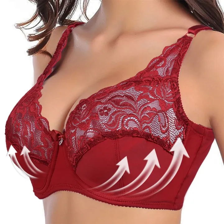 Lace%20Bra%20Plus%20Size%20Ultra%20Thin%20Women's%20Underwear%20Bra%20Short%20Underwire%20Big%20Cup%20Push%20Up%20Adjustable%20Bra%20Big%20Bra%20Lace%20Bra%20-%20Image%202