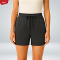 Women's Casual Drawstring Waistbelt Cotton Terry Shorts From Levin.