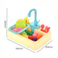 Children Kitchen Sink Toys Electric Circulating Water Dishwashing Vegetable Washing Basin Playing House Toys Gifts For Kids. 