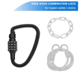 3X , 4-Digit Heavy Duty Carabiner Clips, D-Shaped Code Lock for Looped Bike Security Cable Lock. 