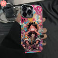 Cartoon Luxury Plated Metal Lens Case Compatible for IPhone 7Plus 11 13 14 15 12 Pro Max XR 7 8 15 14 Plus X XS Max SE 2020 Trend Brand Happy Cool Cartoon Luffy One Piece Soft Case.