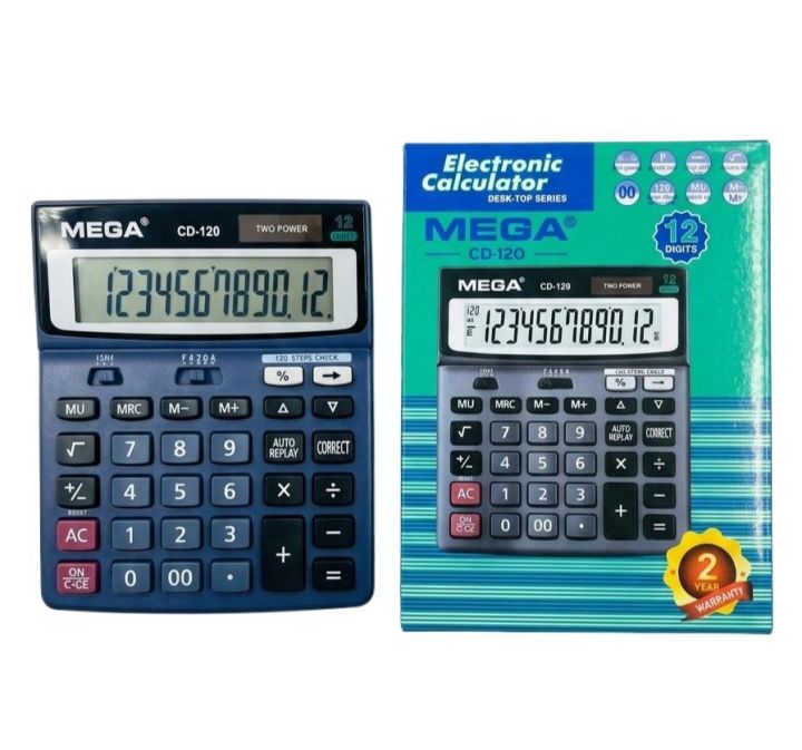 Mega CD 120 Calculator 12 Digit 120 Steps Dual Power