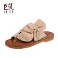 Juti spot 2021 spring summer autumn foreign trade 43 large size wish roman flat bow ladies sandals. 