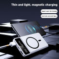 30000mah Magnetic Wireless Power Bank Ultra Fast Charging Built-In Display Screen Cable External Battery For iphone Huawei New. 