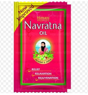 Indian Navratna Herbal Hair Oil Pack of 24 - Per Sachet 2.7ml (Matha Thanda Rakhe)